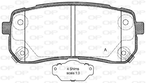 OPEN PARTS Bremžu uzliku kompl., Disku bremzes BPA1288.02